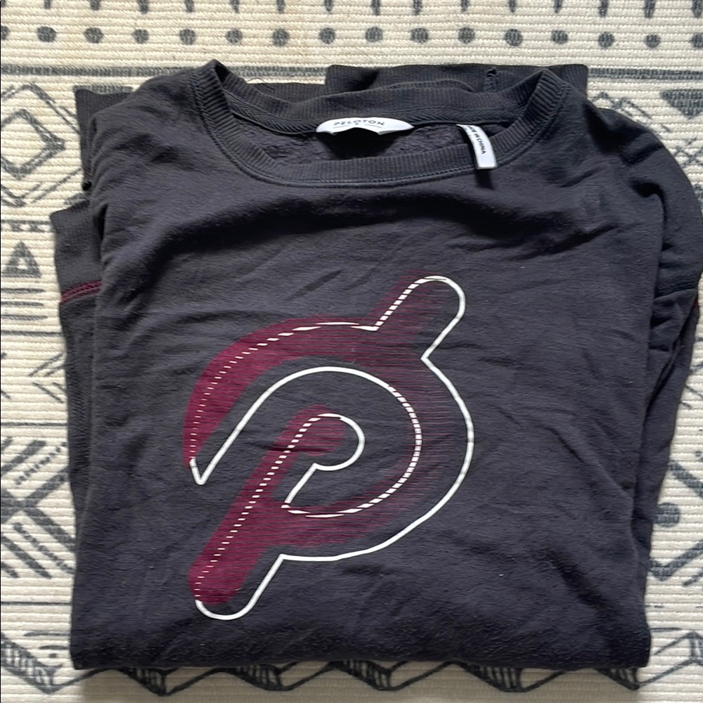 Peloton Black and Red Long Sleeve Tee